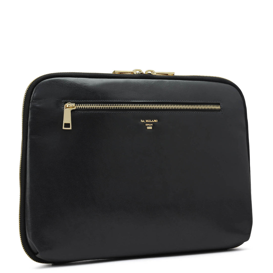 Plain Leather Folder - Navy