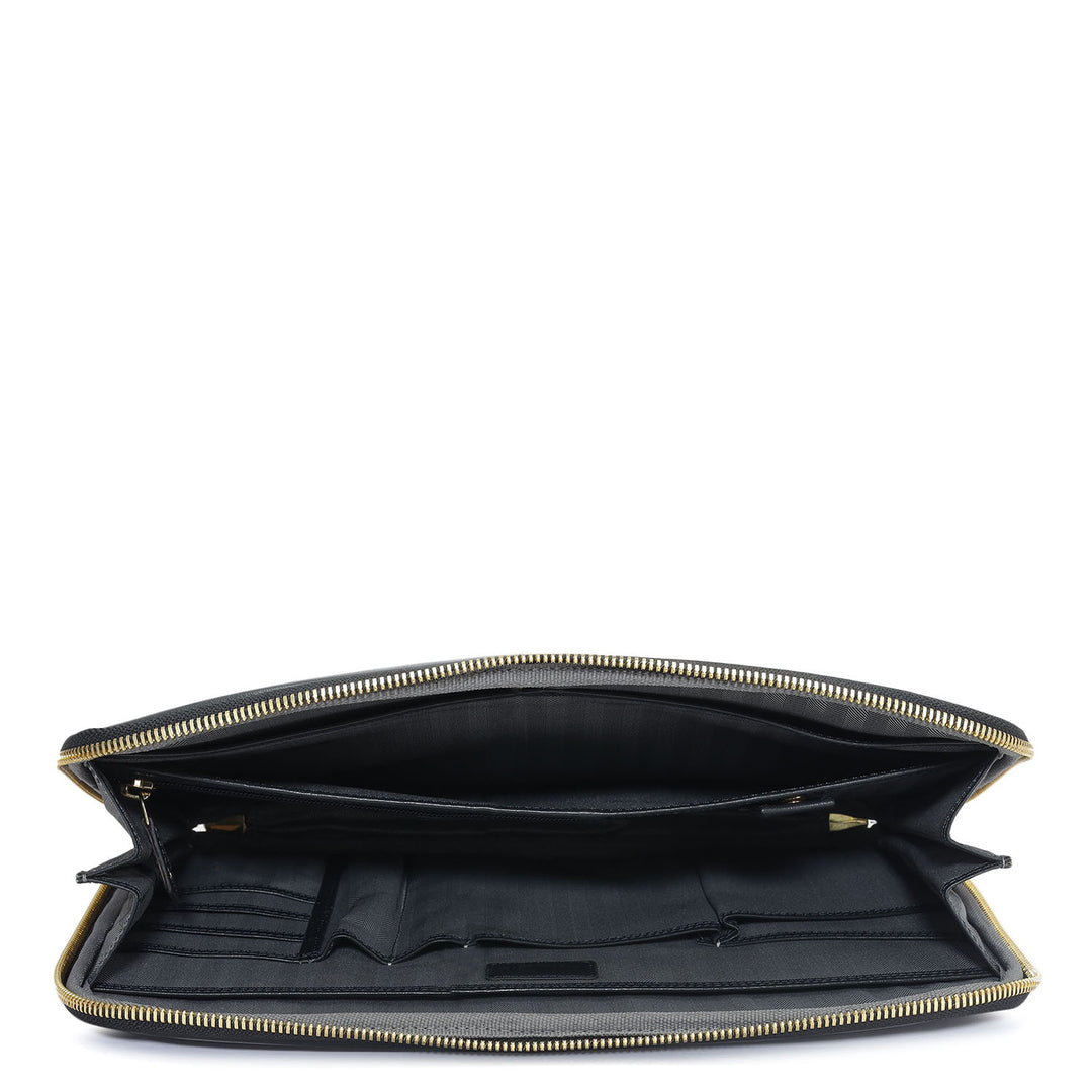 Plain Leather Folder - Navy