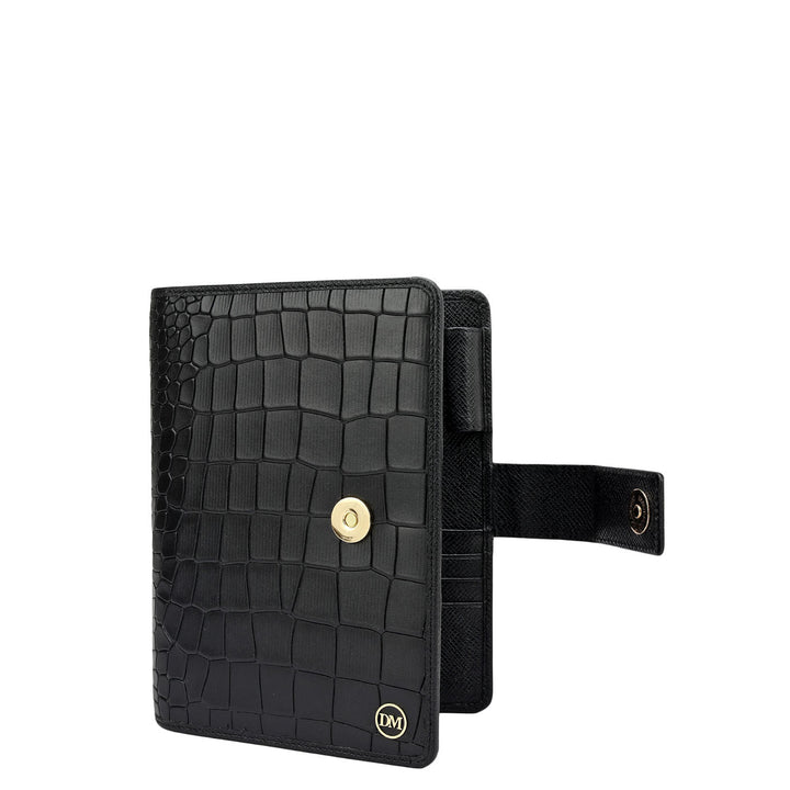 Croco Leather Filo Fax - Black