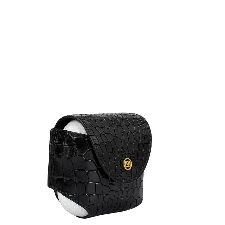 Croco Leather Golf Ball - Black