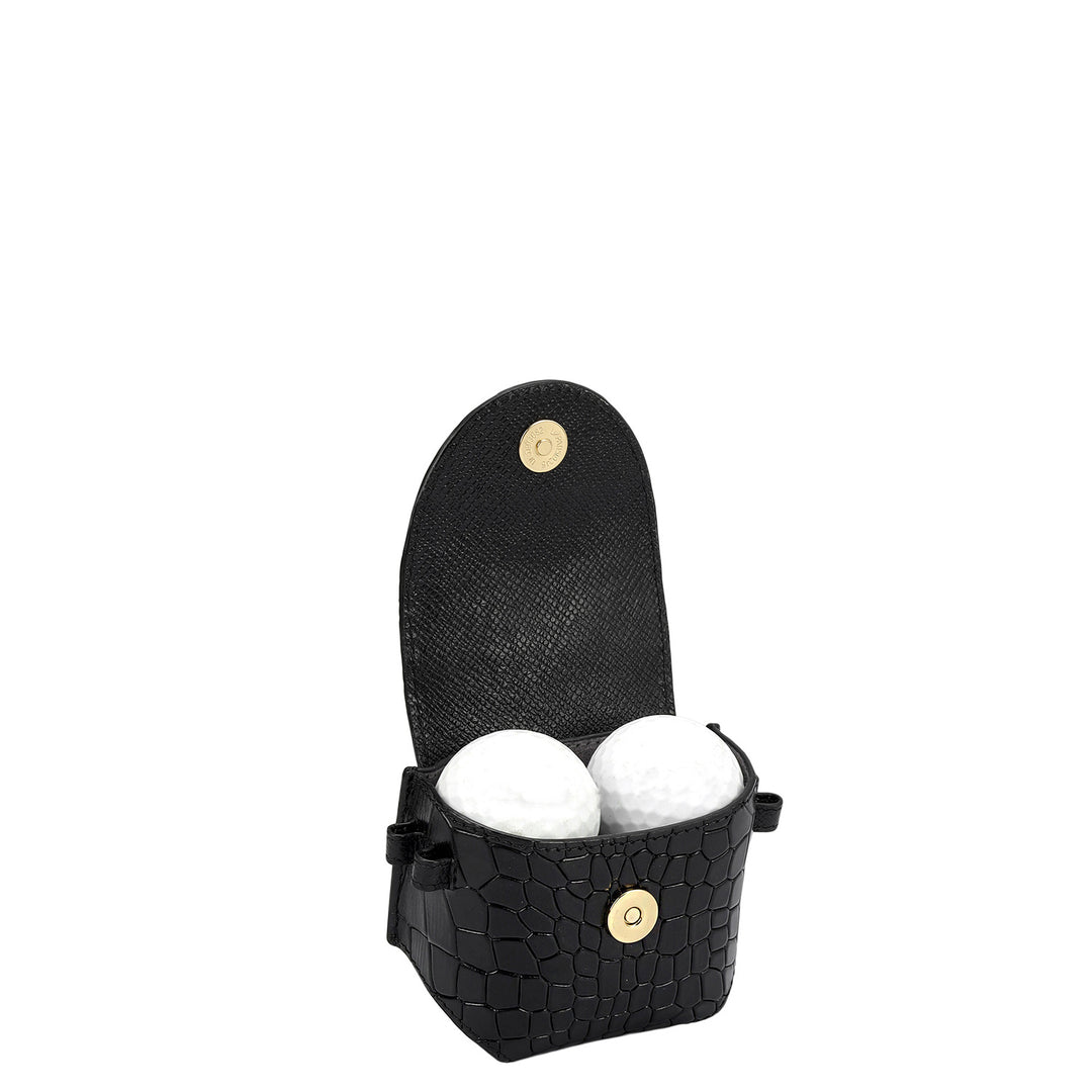 Croco Leather Golf Ball - Black