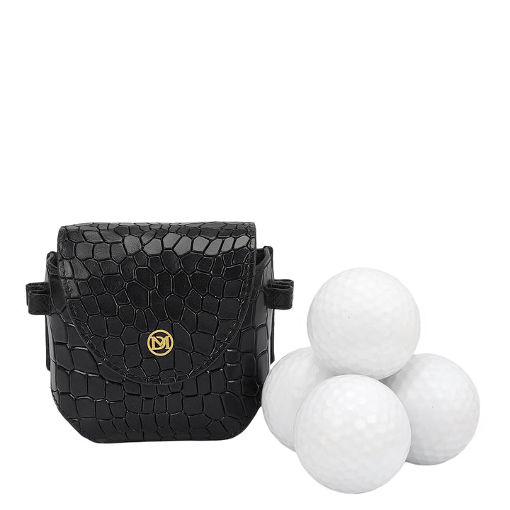 Croco Leather Golf Ball - Black
