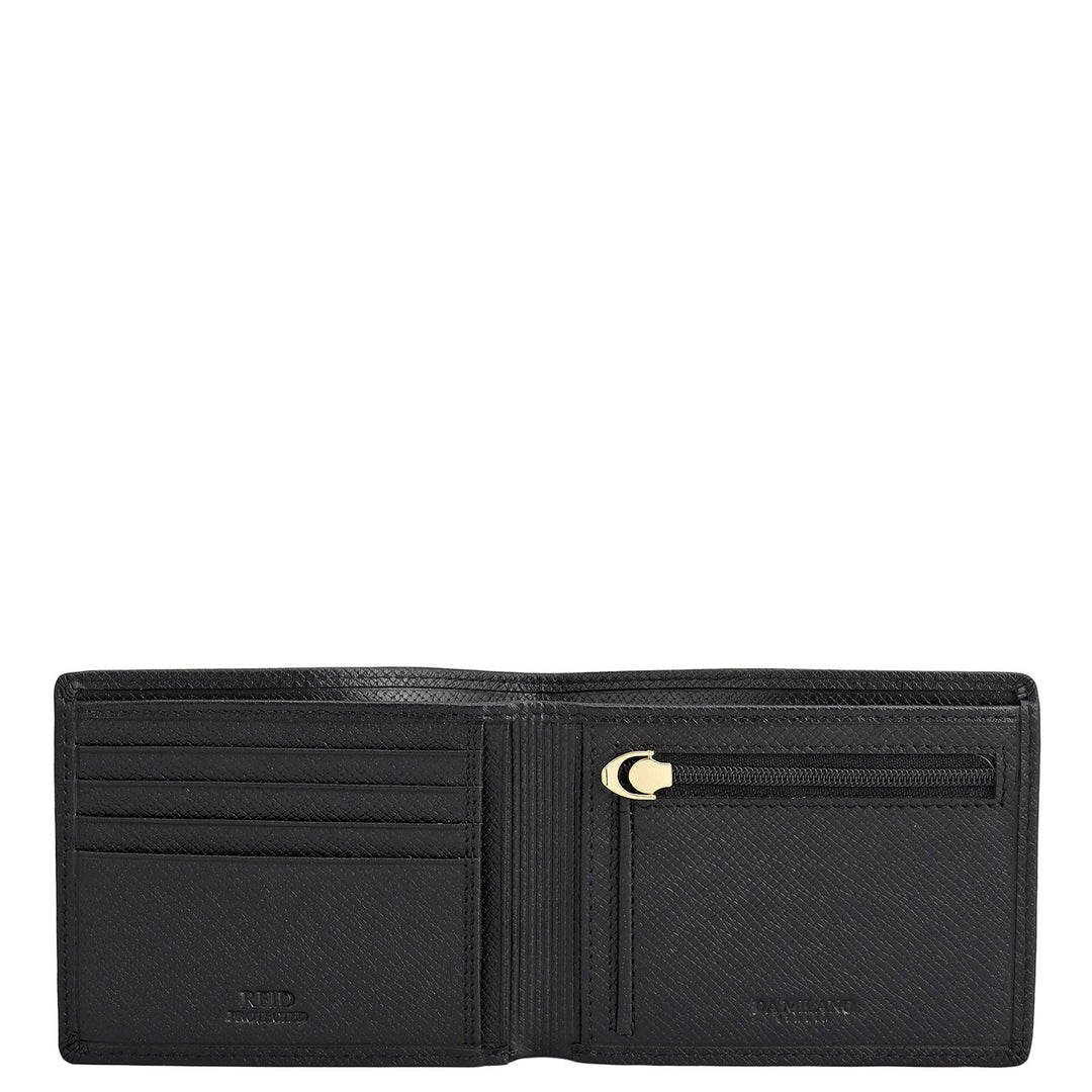 Saffiano Franzy Leather Mens Wallet & Belt Gift Sets - Black