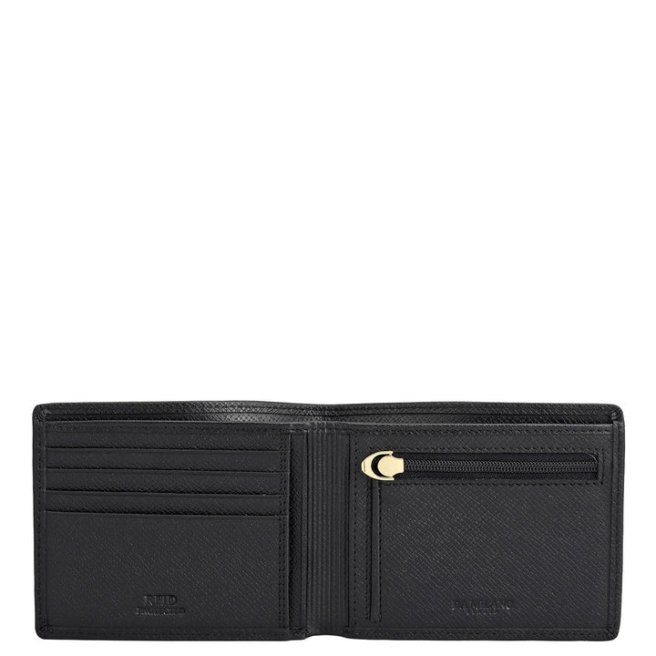 Saffiano Franzy Leather Mens Wallet & Belt Gift Sets - Black
