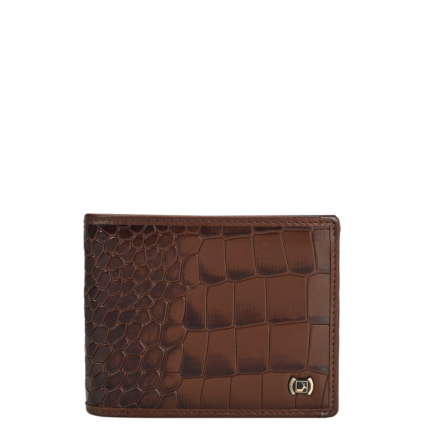 Brown Croco Leather Mens Wallet & Belt Gift Set