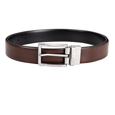Brown Plain Leather Mens Wallet & Belt Gift Set