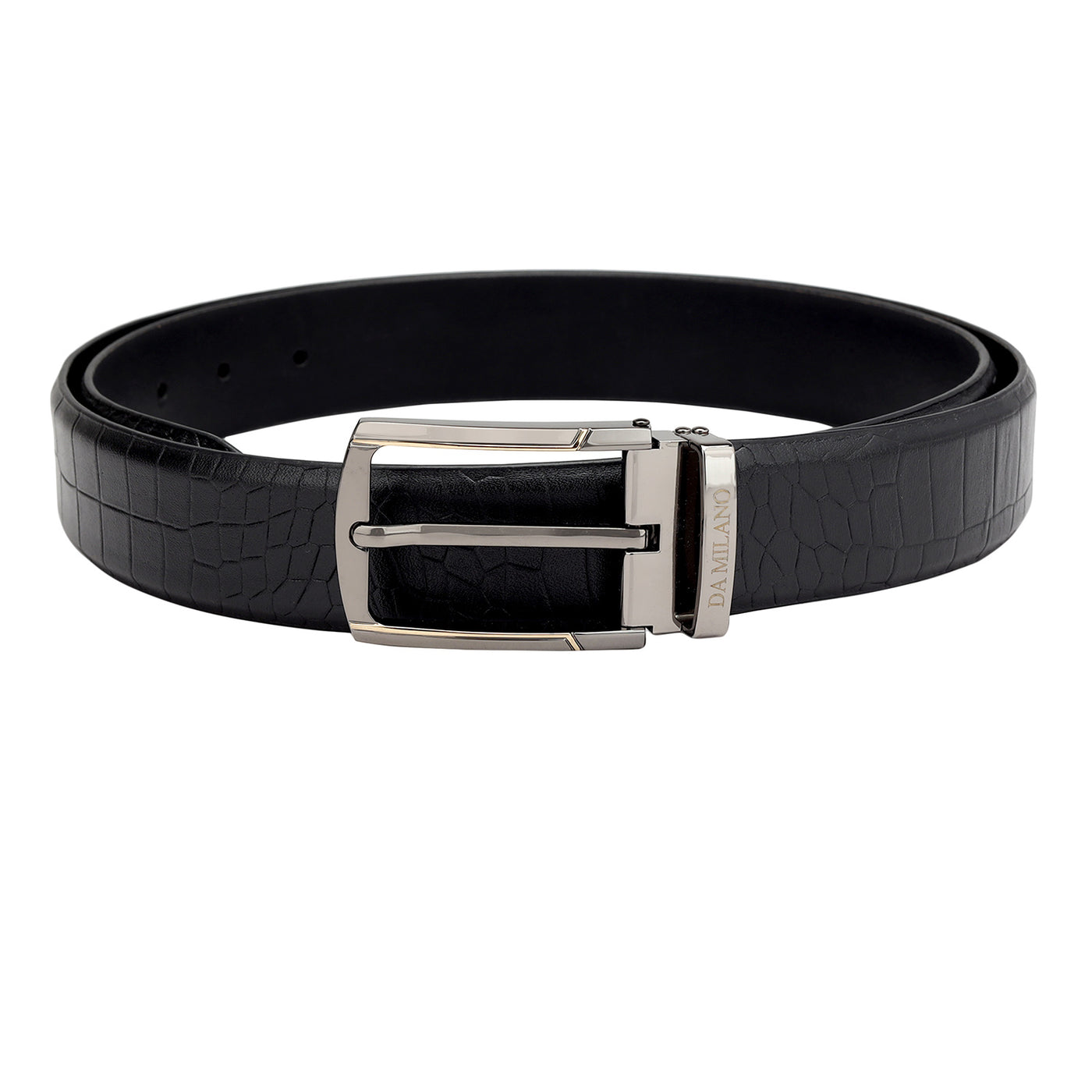 Black Croco Leather Mens Wallet & Belt Gift Set