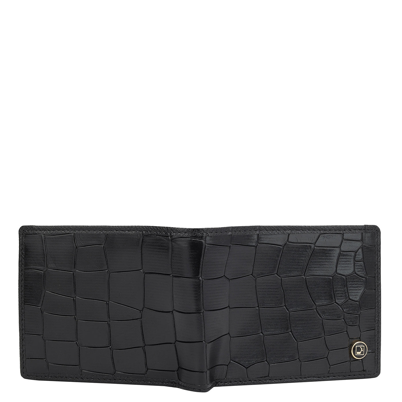 Black Croco Leather Mens Wallet & Belt Gift Set