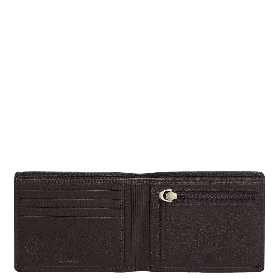 Brown & Black Wax Leather Mens Wallet & Belt Gift Set