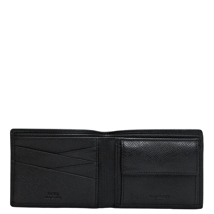 Black & Cognac Saffiano Franzy Leather Mens Wallet & Belt Gift Set