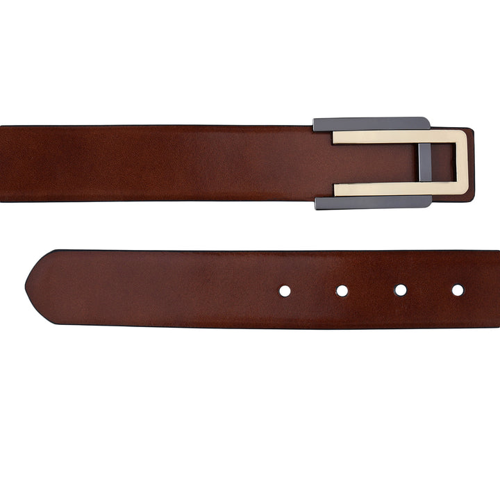 Cognac Plain Leather Mens Wallet & Belt Gift Set