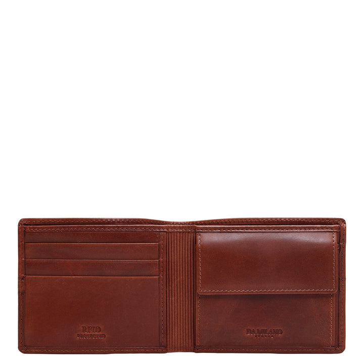 Cognac Plain Leather Mens Wallet & Belt Gift Set