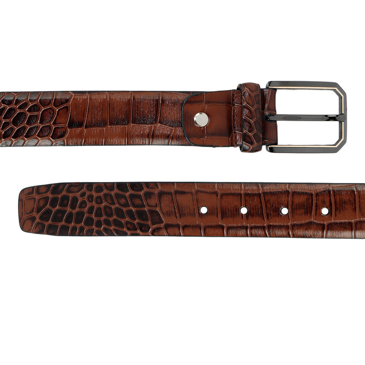 Date Croco Leather Mens Wallet & Belt Gift Set