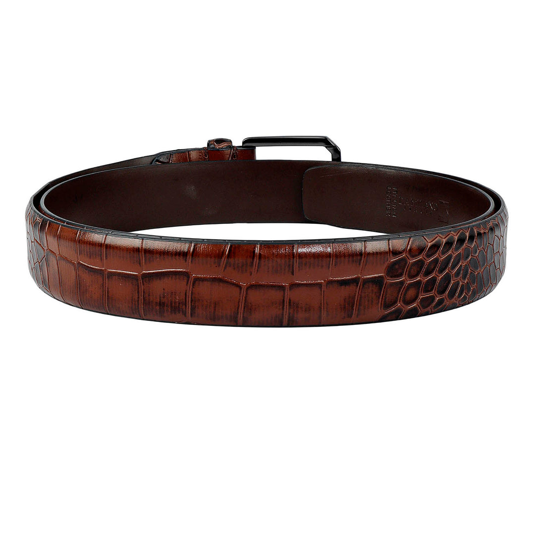 Date Croco Leather Mens Wallet & Belt Gift Set