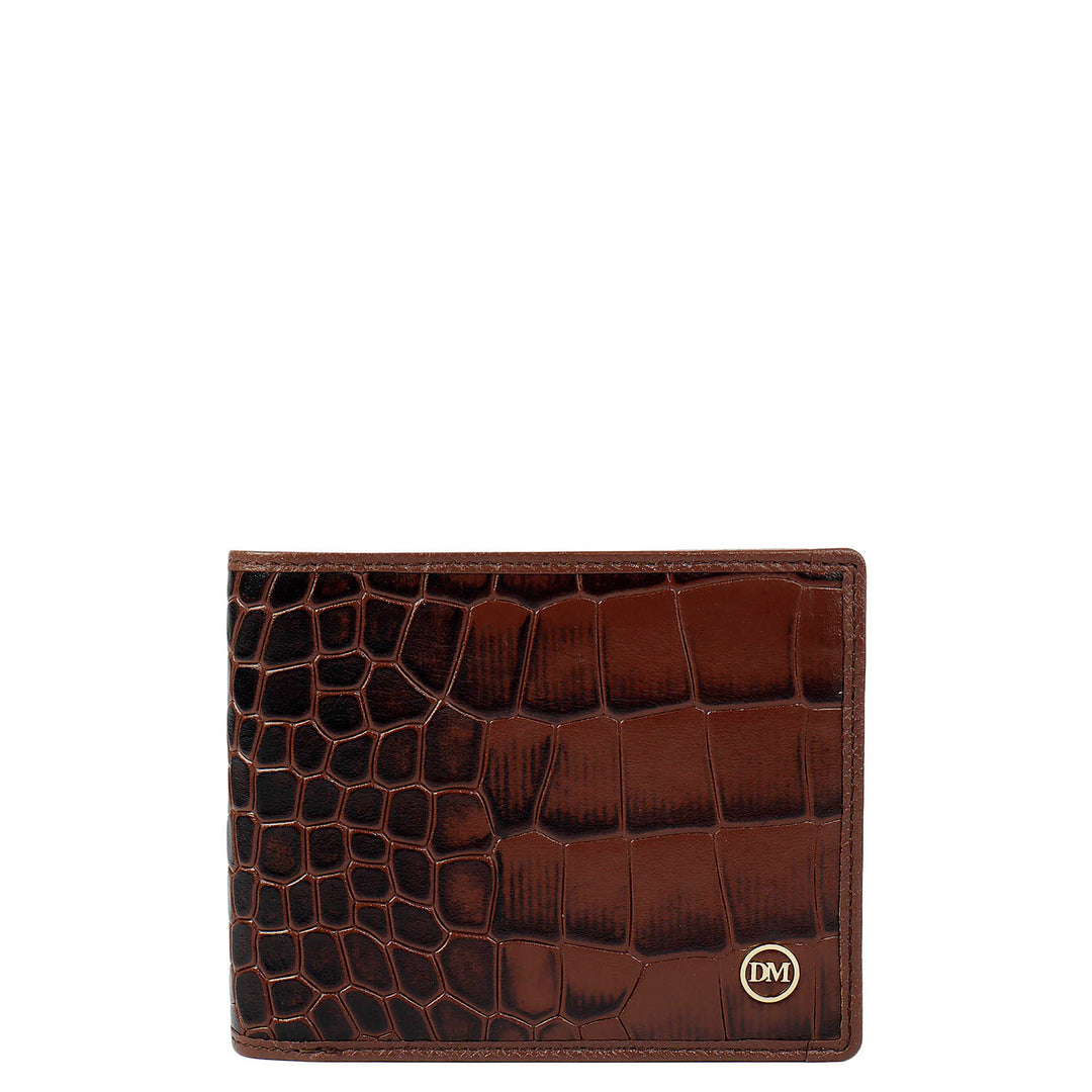 Date Croco Leather Mens Wallet & Belt Gift Set