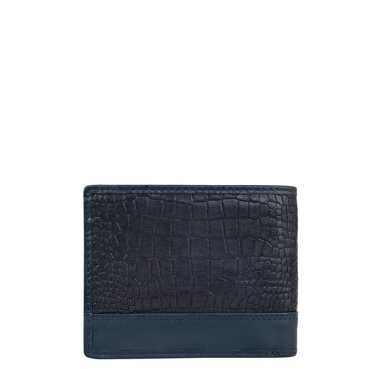 Navy Croco Mens Wallet & Belt Gift Set