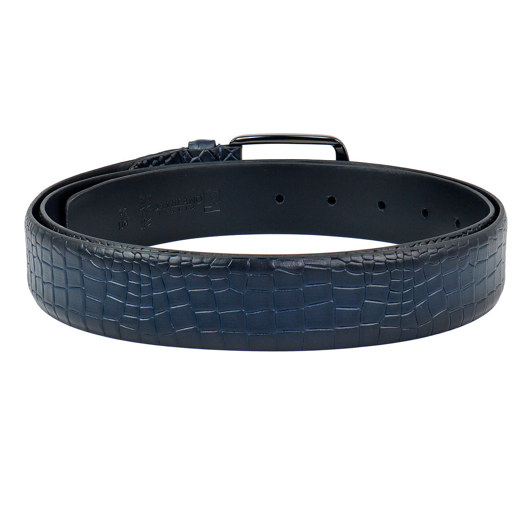 Navy Croco Mens Wallet & Belt Gift Set