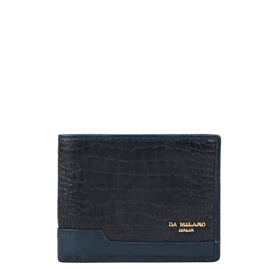 Navy Croco Mens Wallet & Belt Gift Set