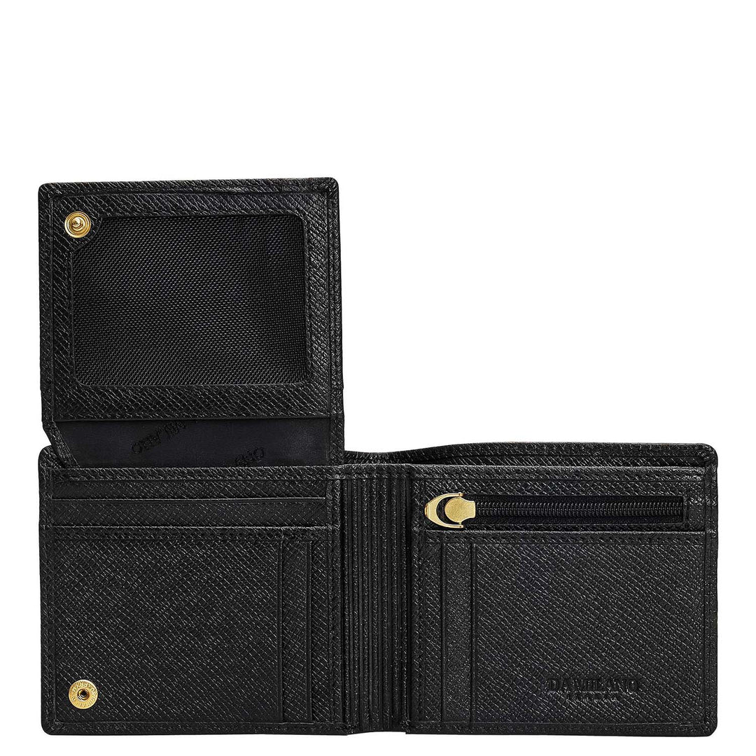 Black Saffiano Franzy Leather Mens Wallet & Belt Gift Set