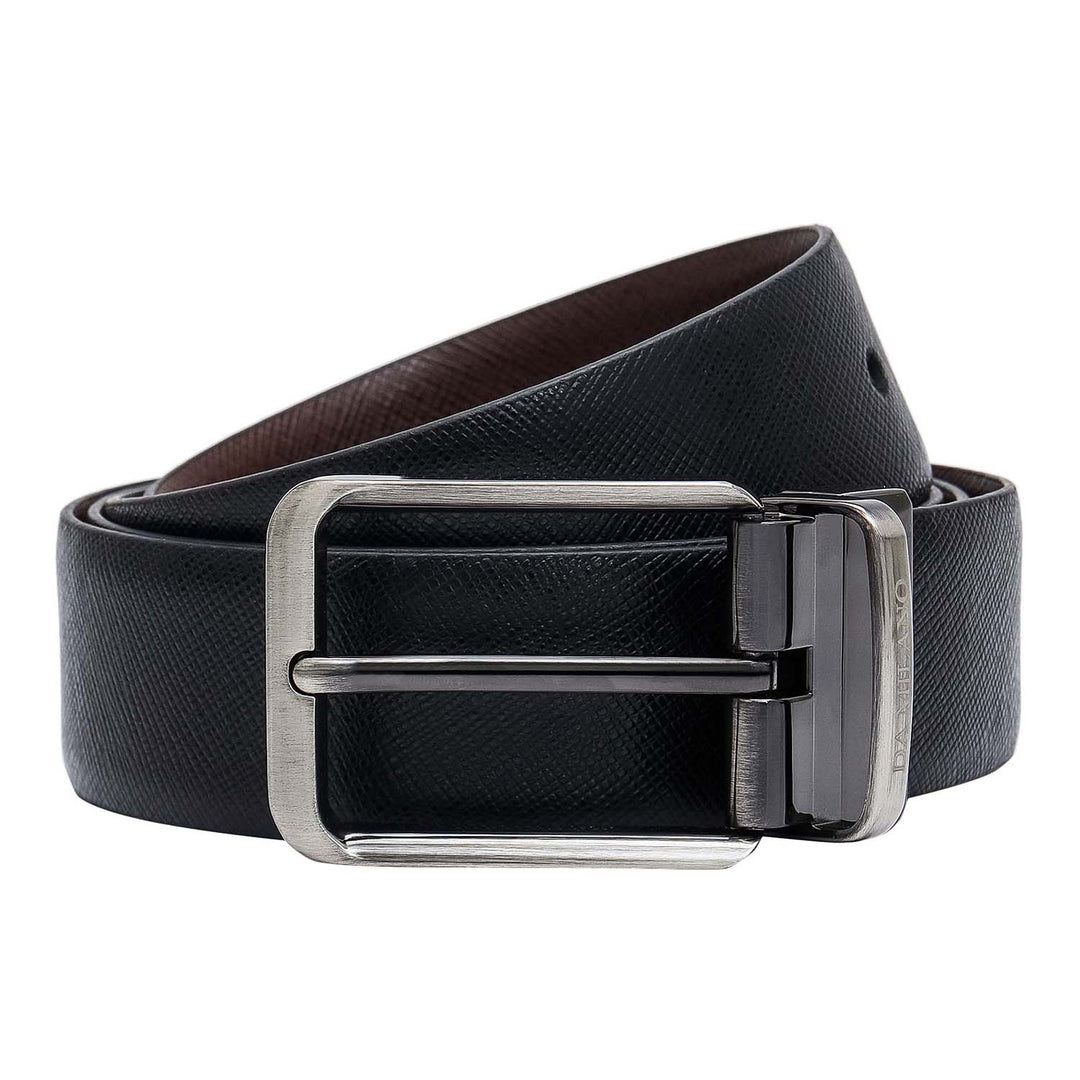 Black Saffiano Franzy Leather Mens Wallet & Belt Gift Set