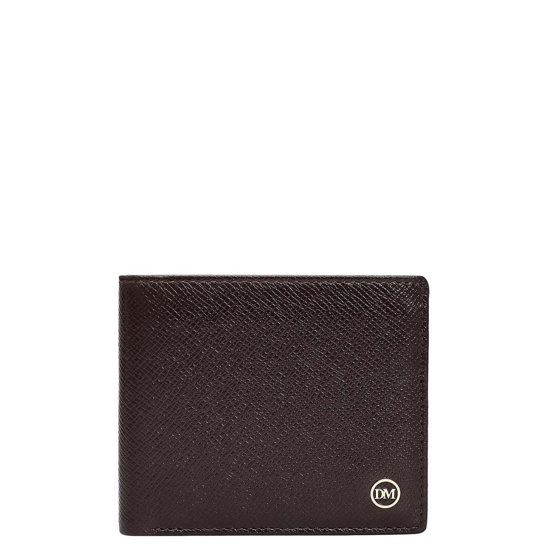 Chocolate Saffiano Franzy Leather Mens Wallet & Belt Gift Set