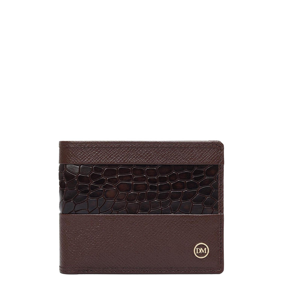 Walnut Croco Franzy Leather Mens Wallet & Belt Gift Set