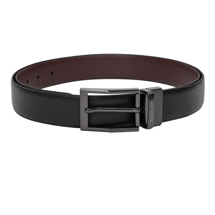 Black Saffiano Franzy Leather Mens Wallet & Belt Gift Set