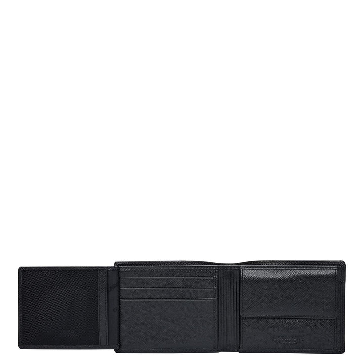 Black Saffiano Franzy Leather Mens Wallet & Belt Gift Set