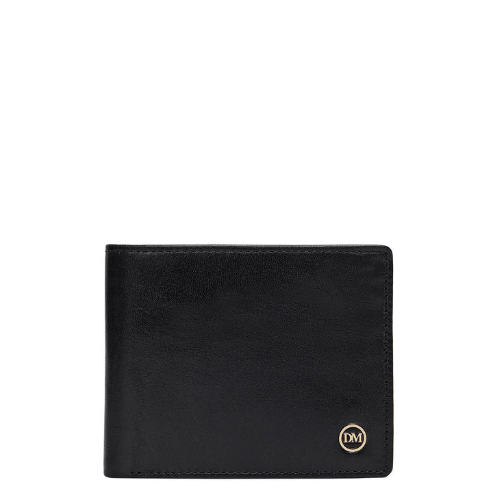 Black Plain Leather Mens Wallet & Belt Gift Set