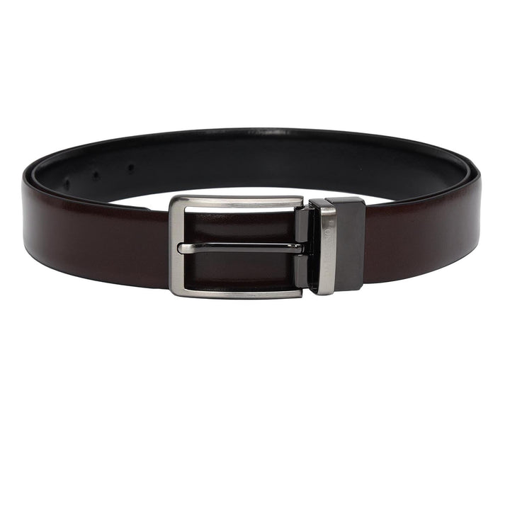 Brown Mat Plain Leather Mens Wallet & Belt Gift Set