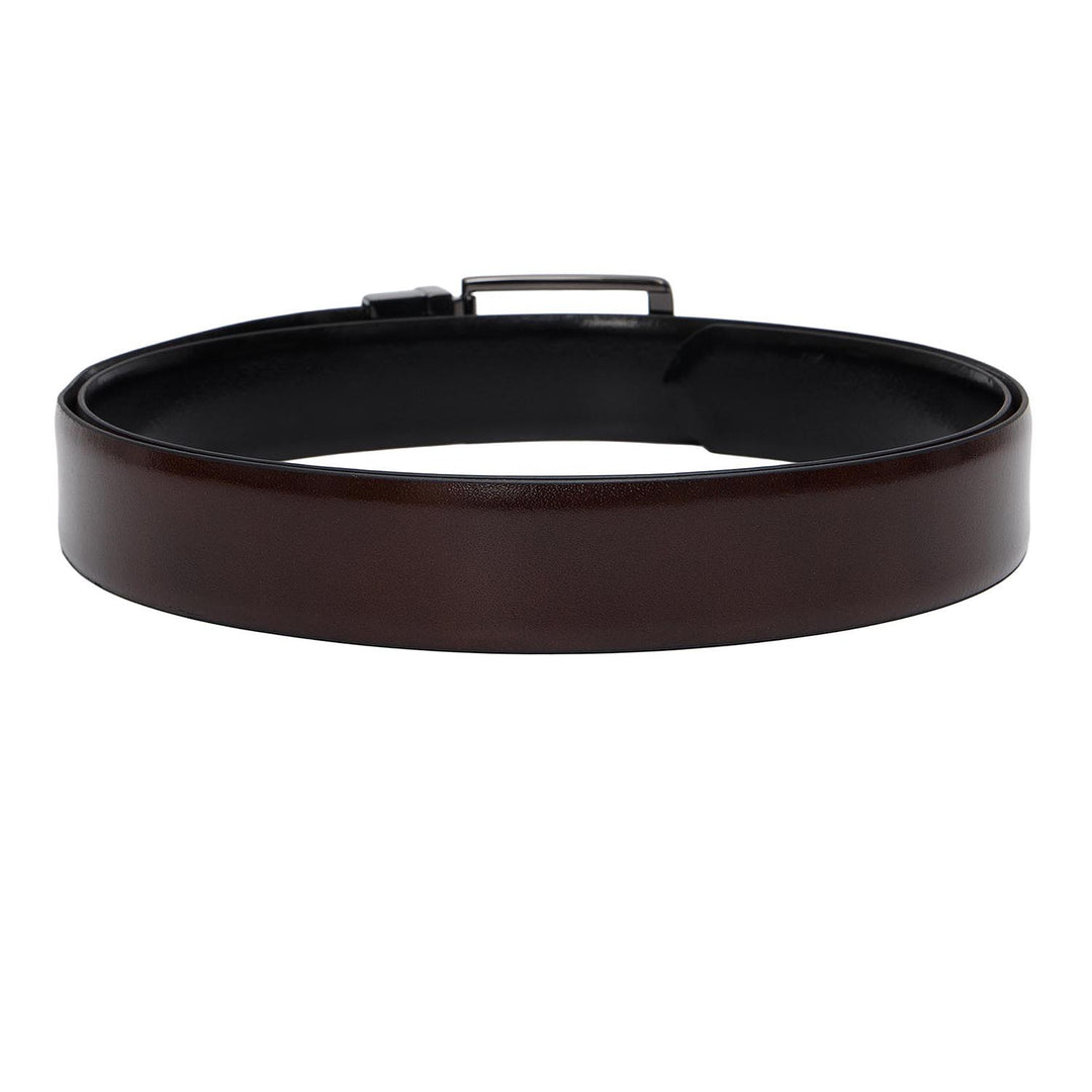 Brown Mat Plain Leather Mens Wallet & Belt Gift Set