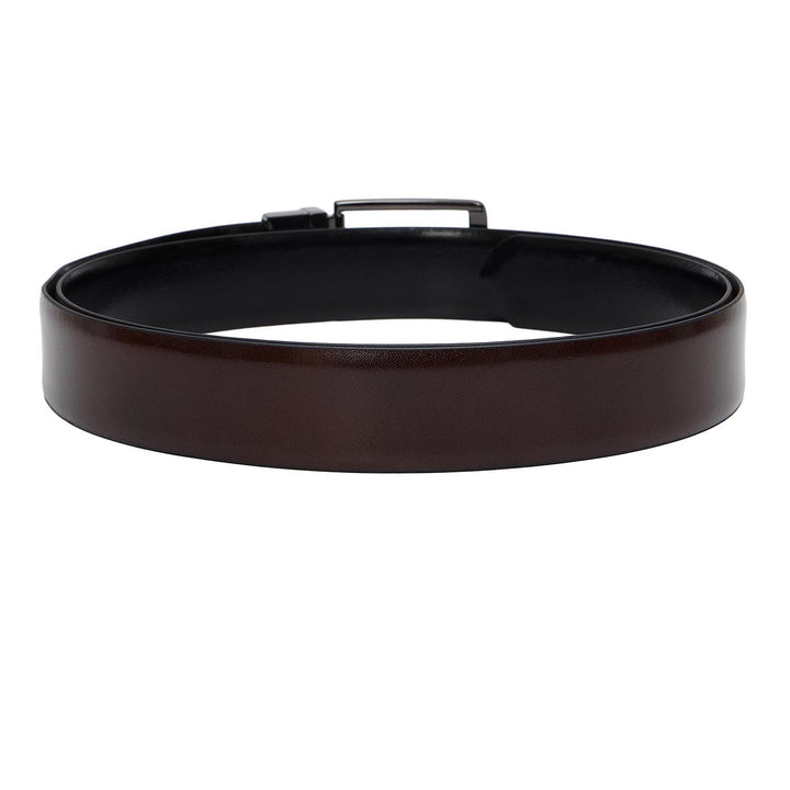 Brown Mat Plain Leather Mens Wallet & Belt Gift Set