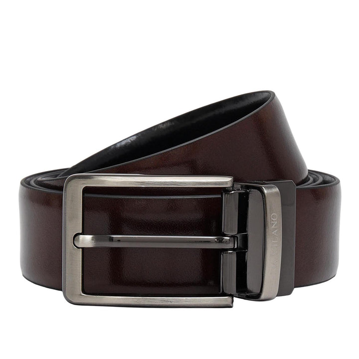 Brown Mat Plain Leather Mens Wallet & Belt Gift Set