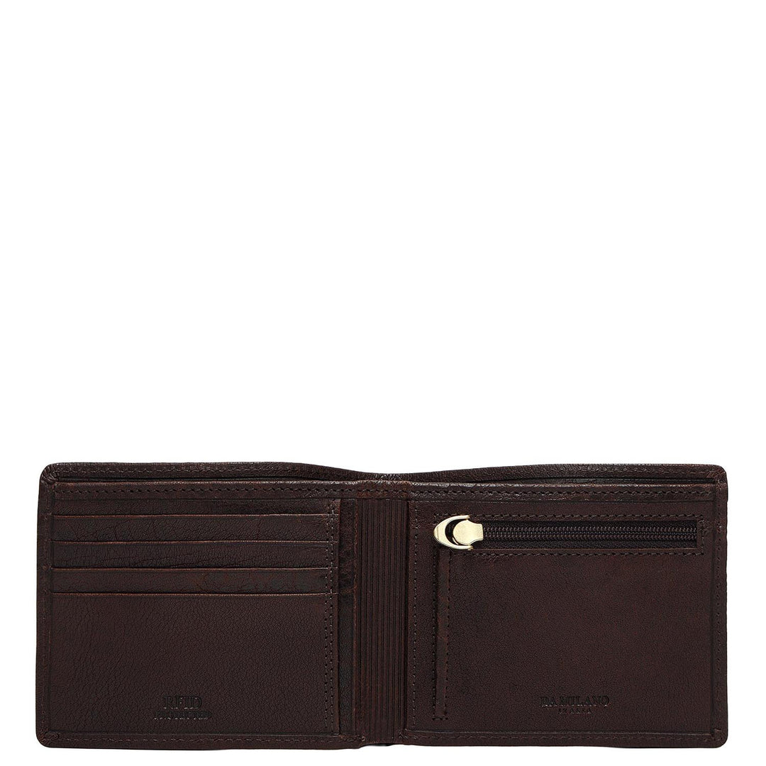 Brown Mat Plain Leather Mens Wallet & Belt Gift Set