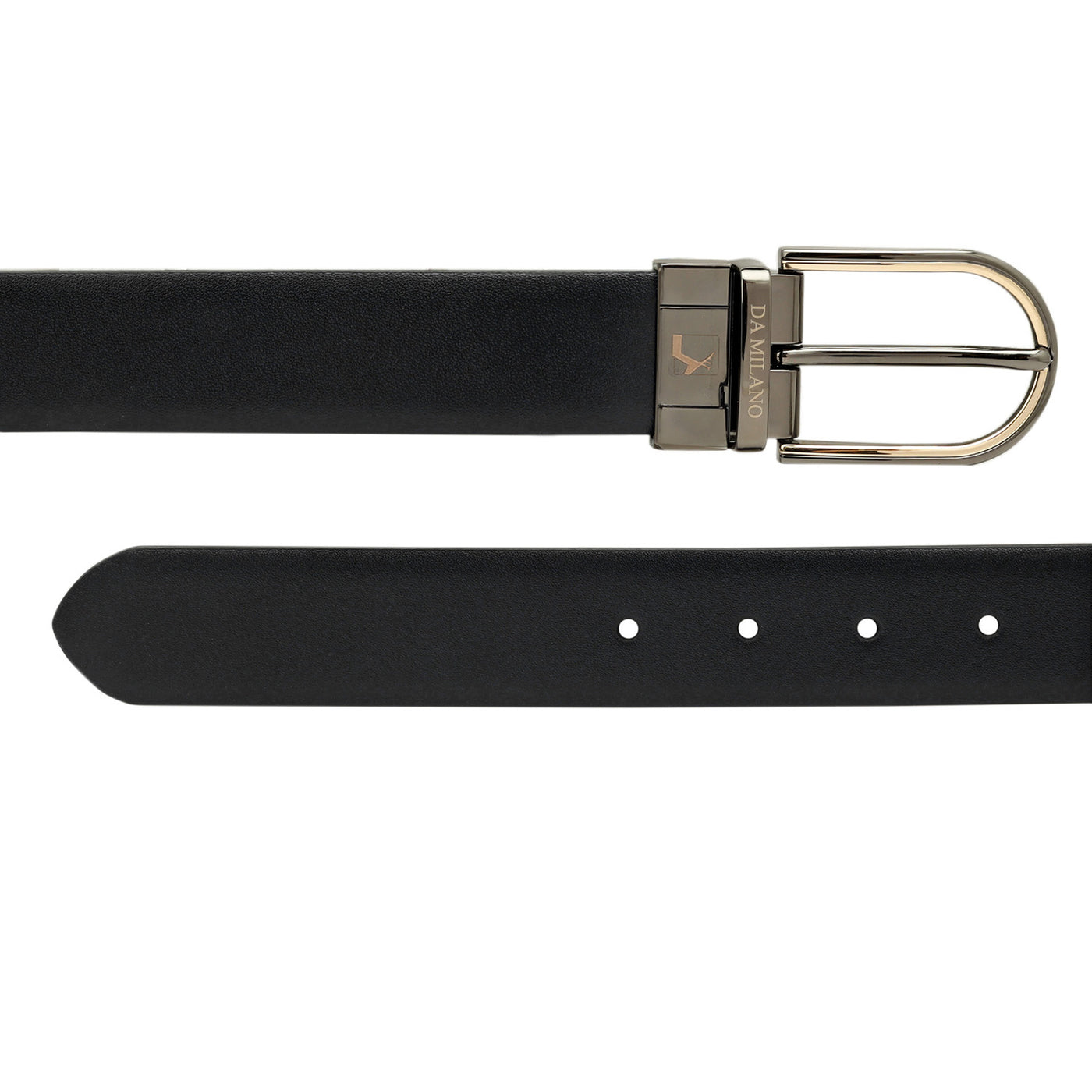 Navy Blue & Black Plain Leather Mens Wallet & Belt Gift Set