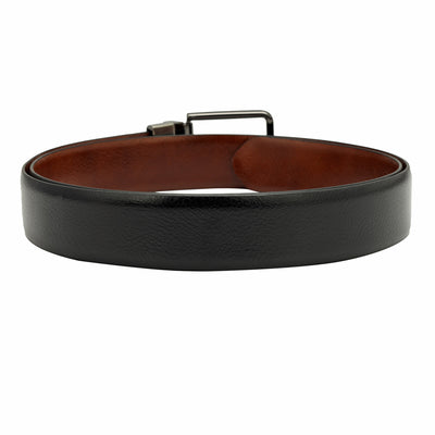 Black & Cognac Wax Leather Mens Wallet & Belt Gift Set