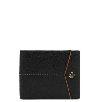 Black & Cognac Wax Leather Mens Wallet & Belt Gift Set