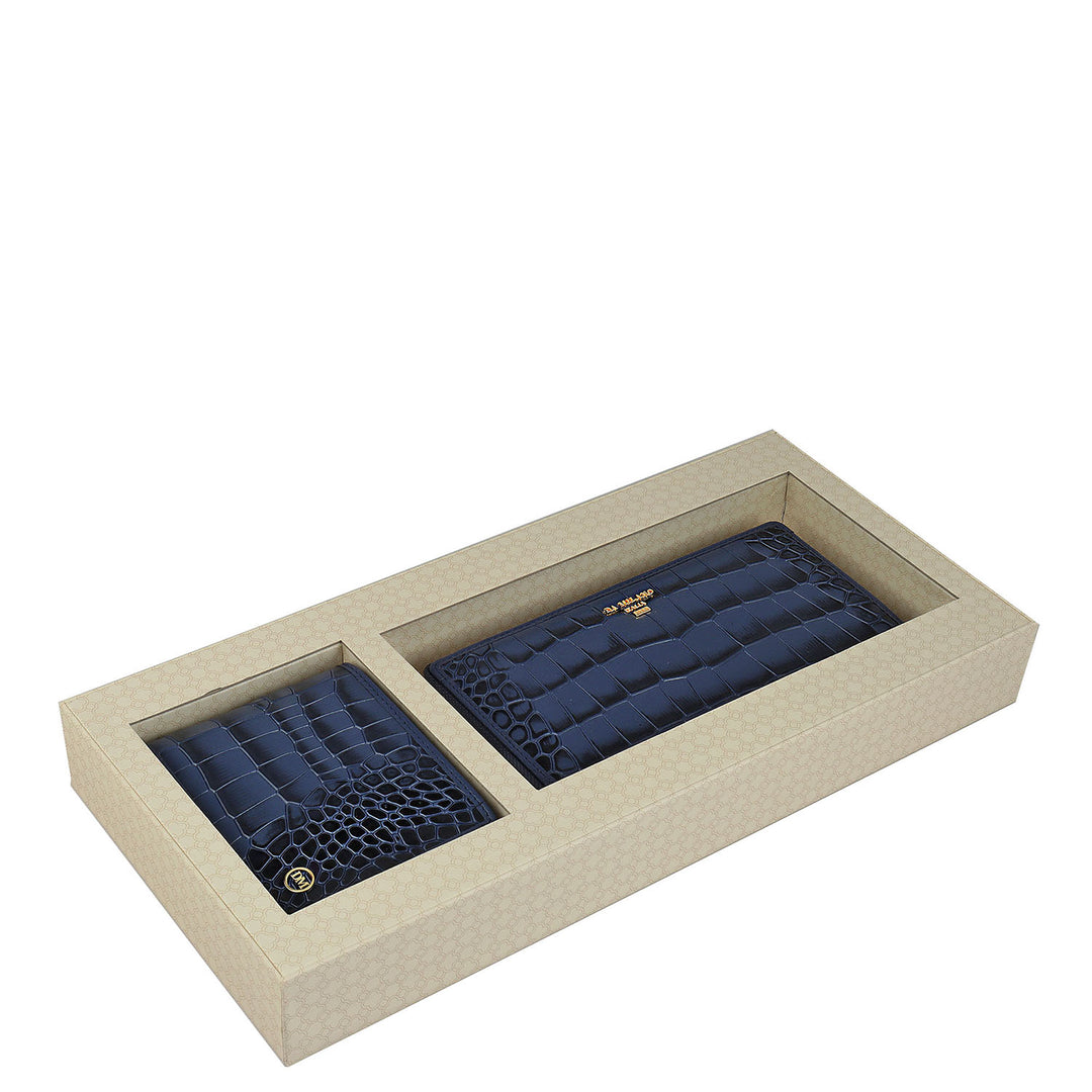 Stardust Croco Leather Mens & Ladies Wallet Gift Set