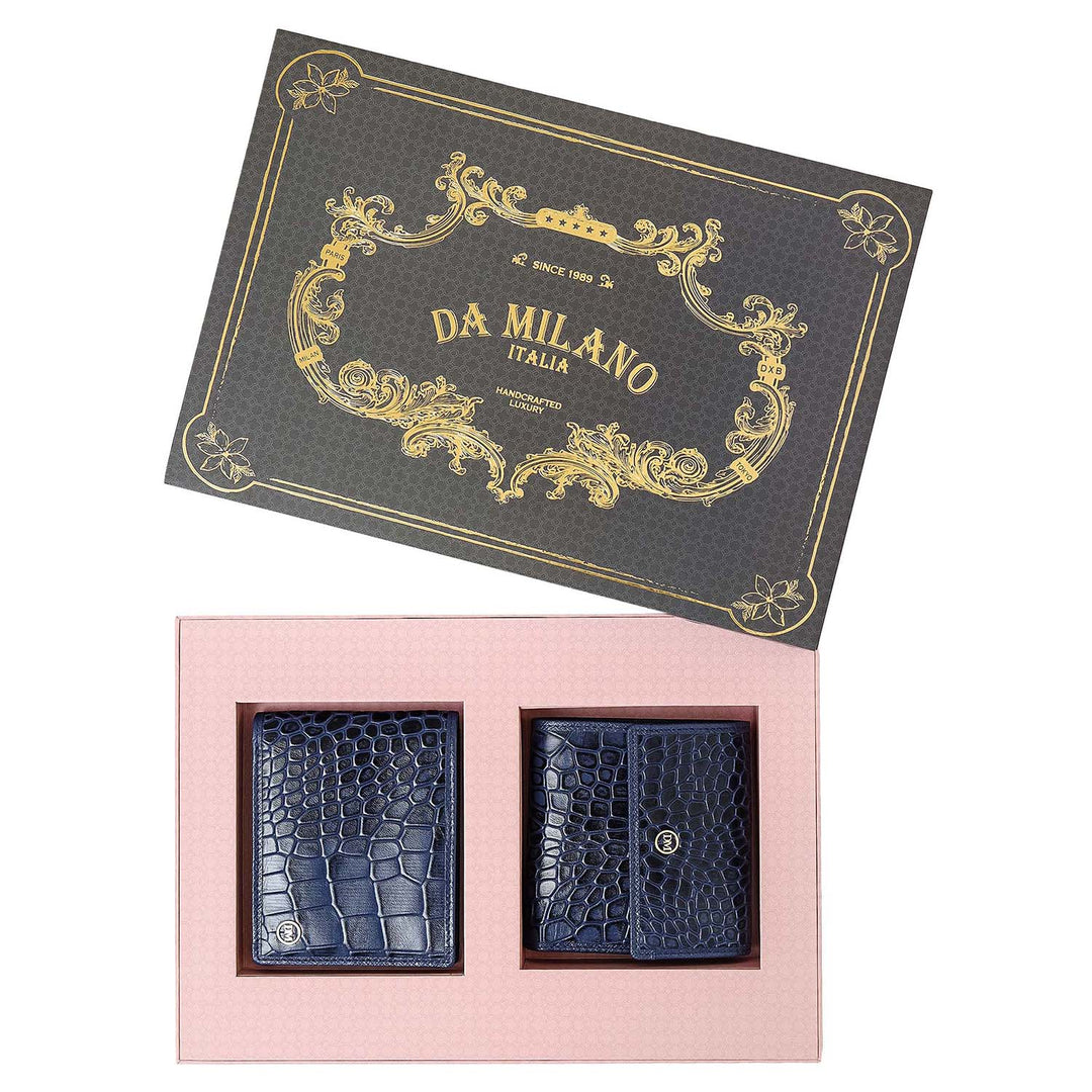 Stardust Croco Leather Mens & Ladies Wallet Gift Set