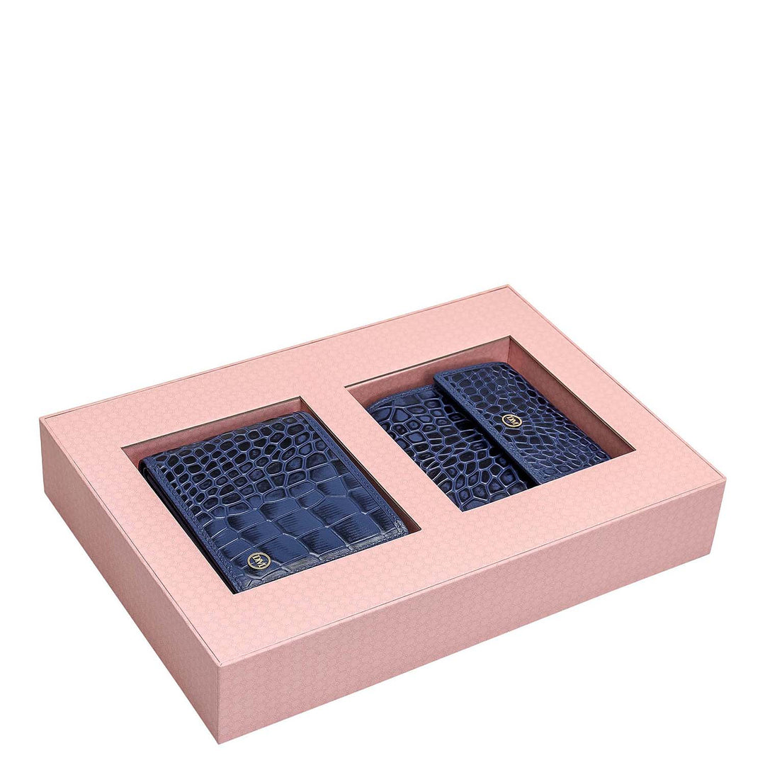 Stardust Croco Leather Mens & Ladies Wallet Gift Set