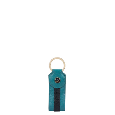 Teal Franzy Leather Ladies Wallet & Keychain Gift Set