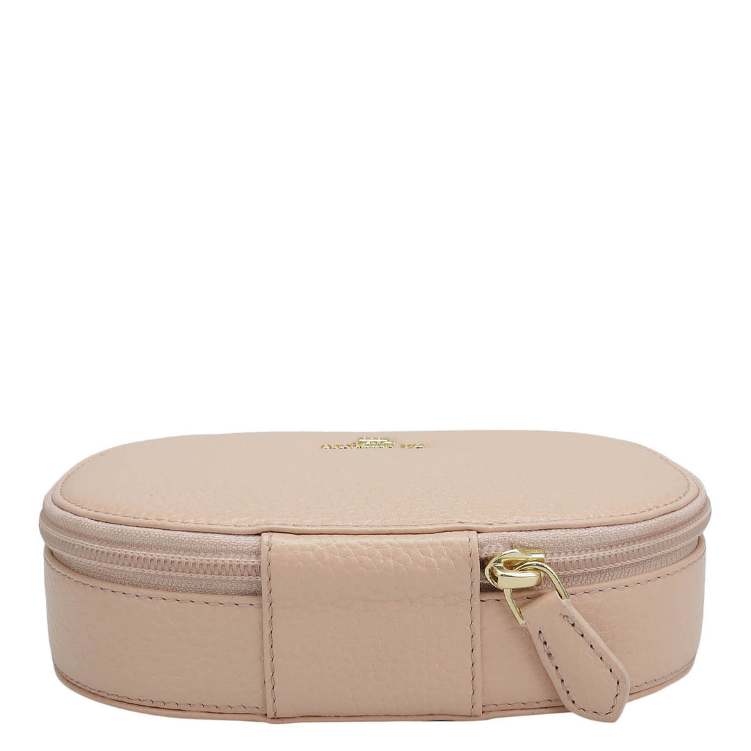 Wax Leather Jewellery Case - Feather