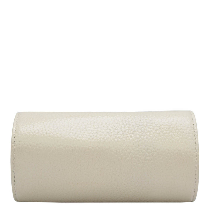 Wax Leather Jewellery Case - Ivory