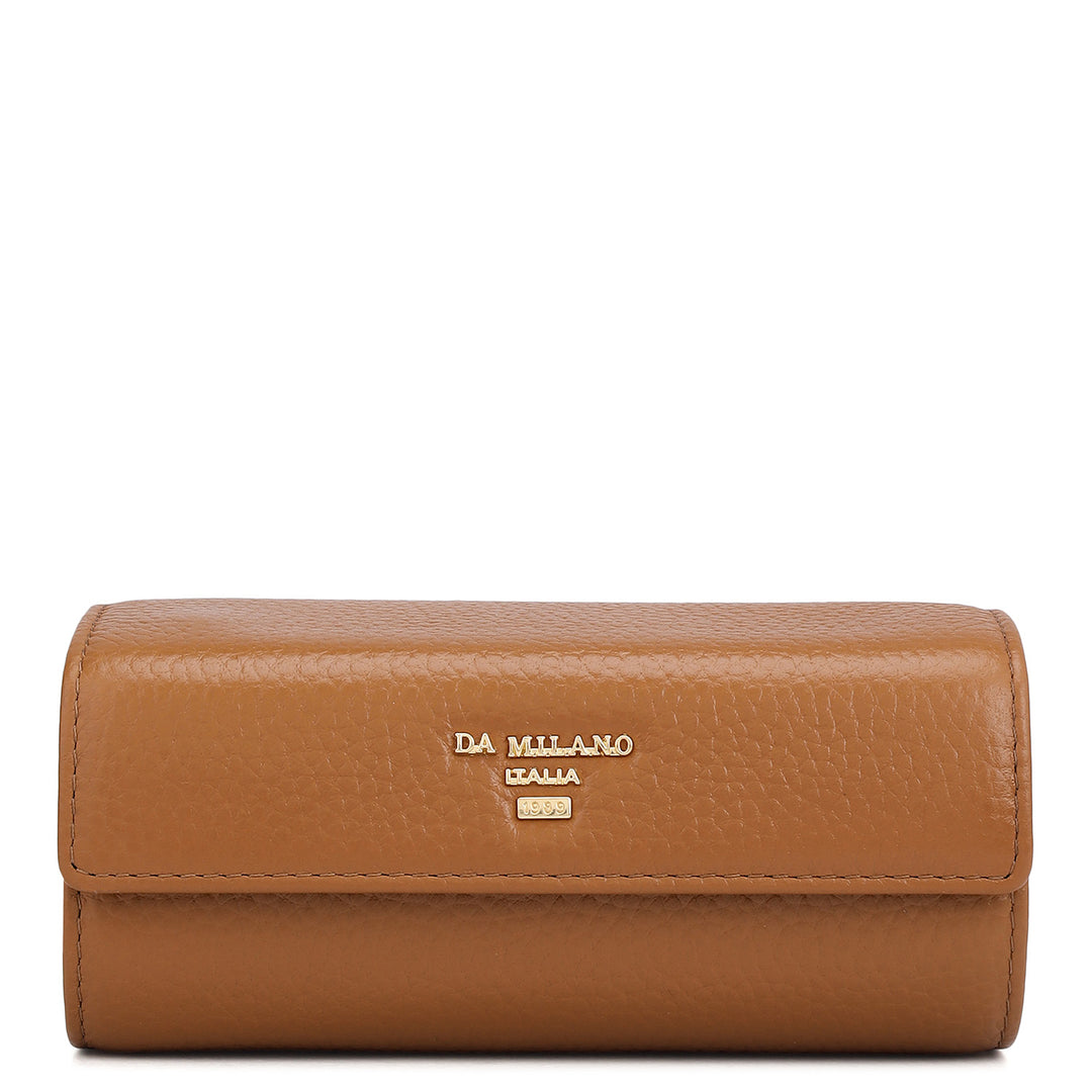 Wax Leather Jewellery Case - Caramel