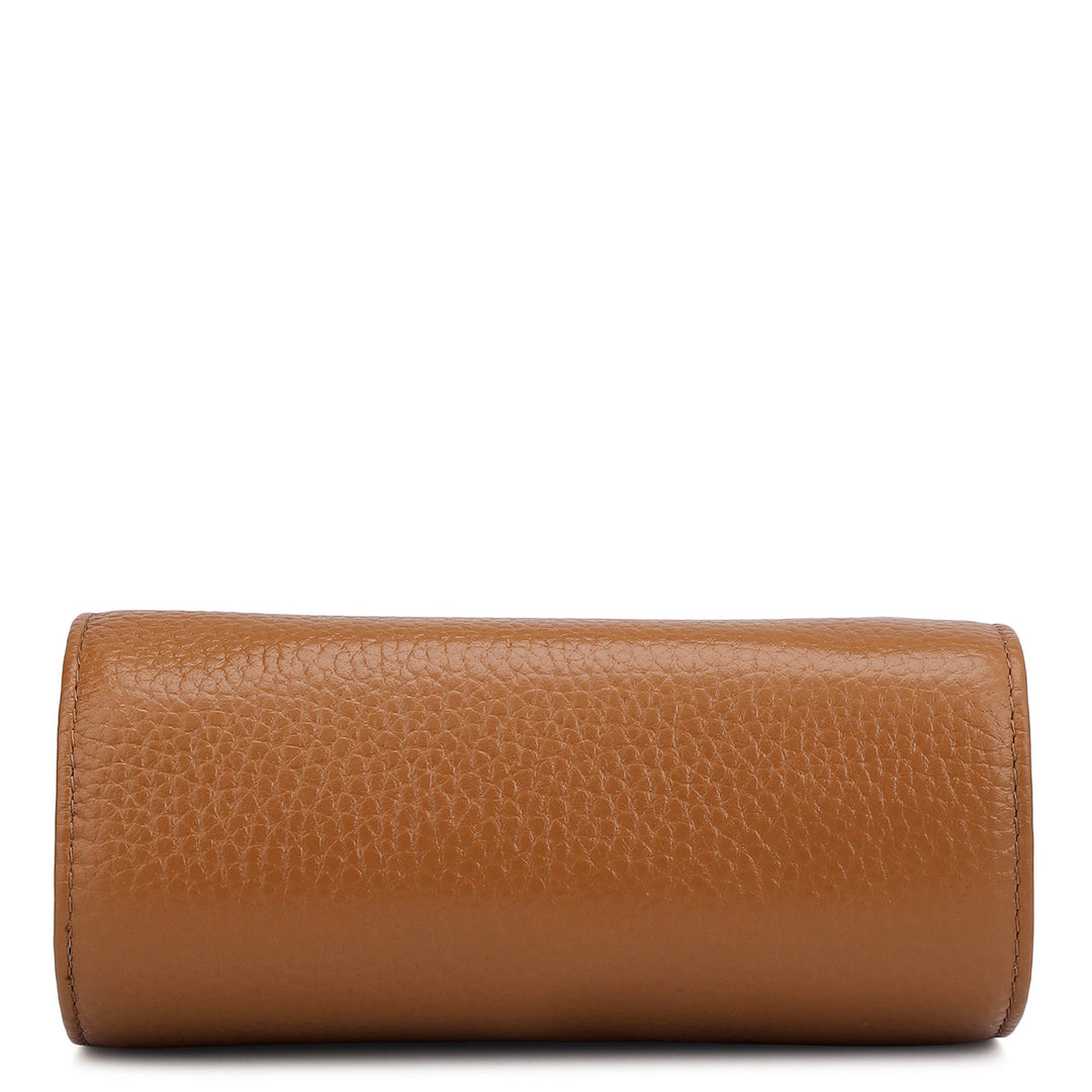 Wax Leather Jewellery Case - Caramel