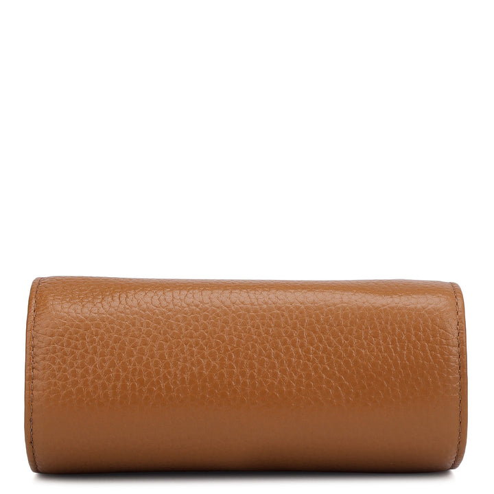 Wax Leather Jewellery Case - Caramel