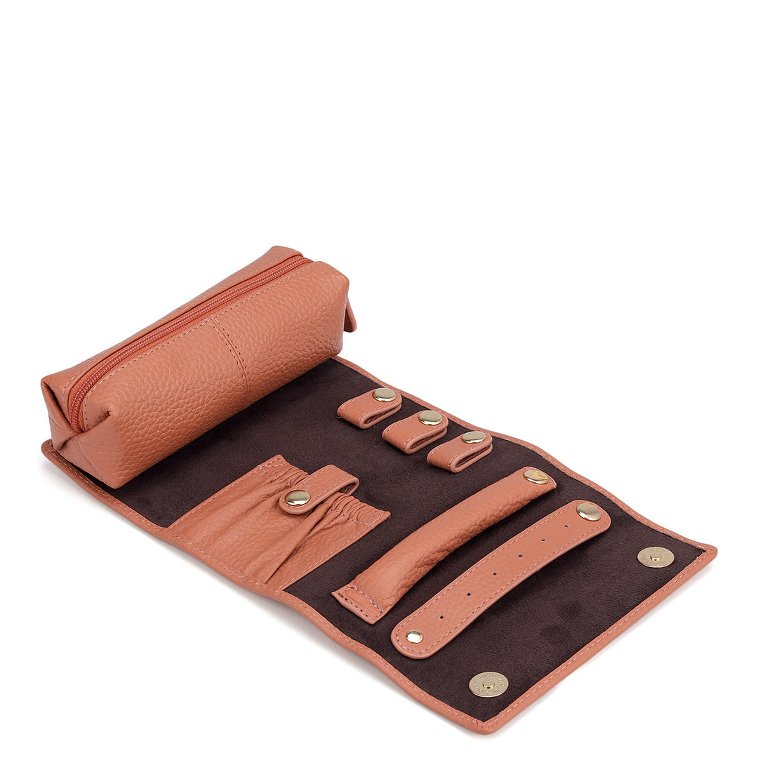 Wax Leather Jewellery Case - Terracotta