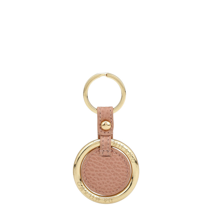 Wax Leather Key Chain - Pink