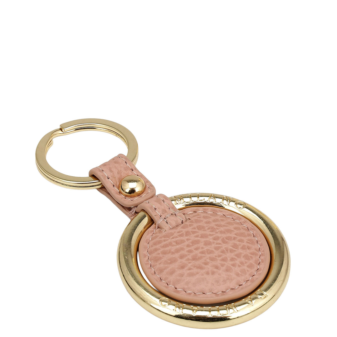 Wax Leather Key Chain - Pink