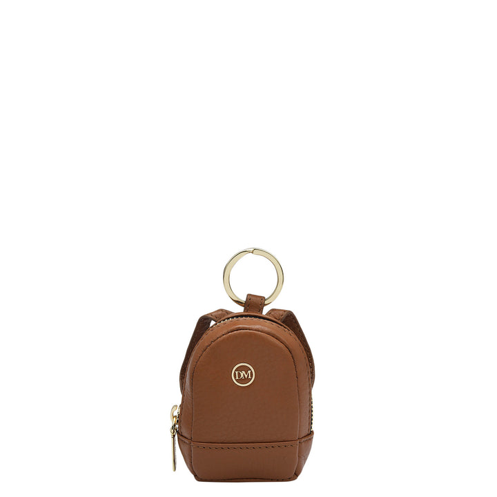 Wax Leather Key Chain - Caramel